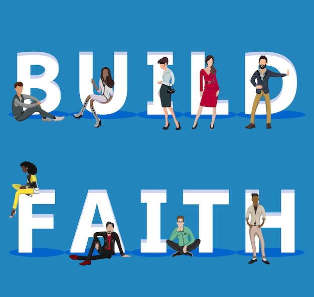 웹 모바일 앱 프레젠테이션을 위한 Build Faith의 사람들