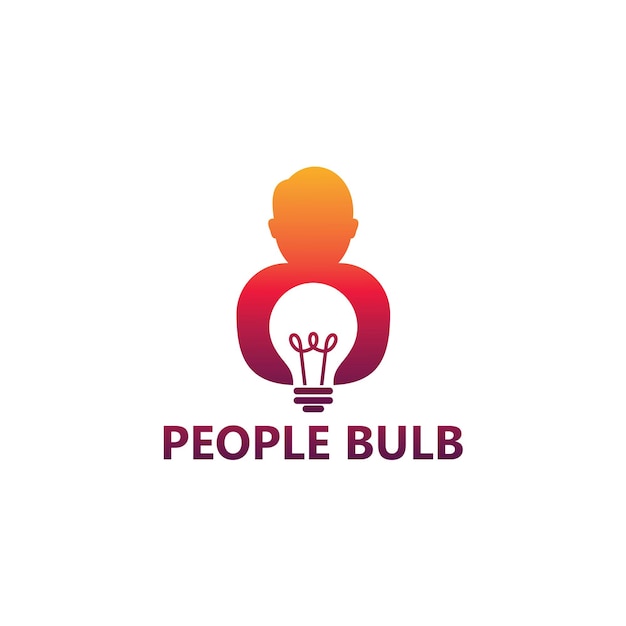 Vector people bulb logo template design
