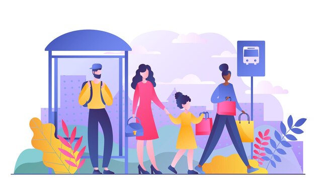 people on bus stop