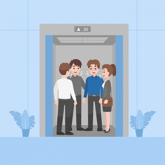 people in business outfits not have social distancing talk close and crowding