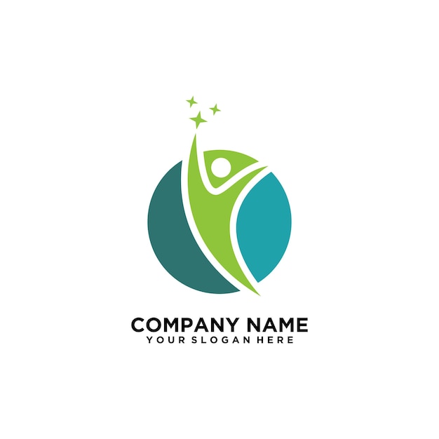 People care logo creative health nature success icon vector design