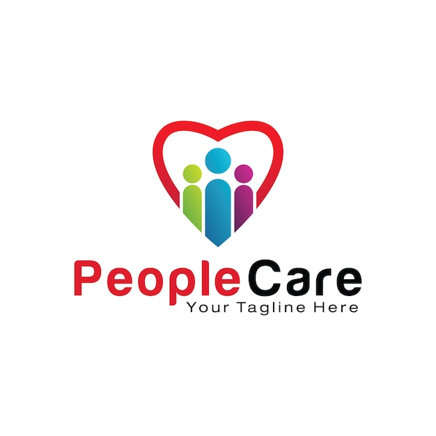 Шаблон дизайна логотипа People Care