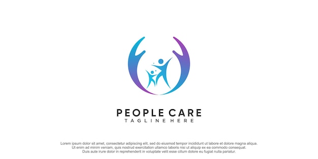 People care logo met creatief design concept premium vector