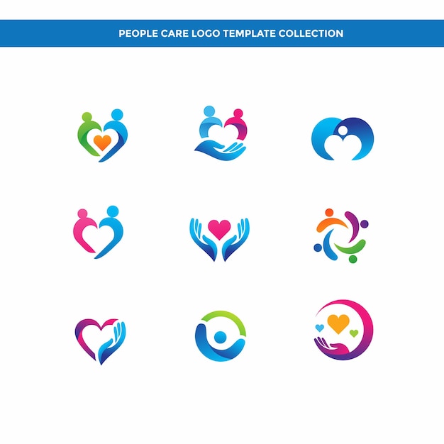 Vector people care logo template collection