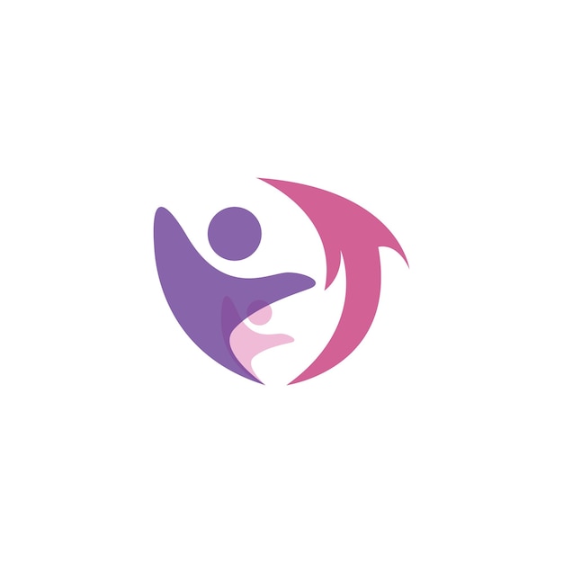 Шаблон логотипа заботы о людях
