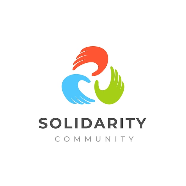 People care and solidarity logo design hand care logo