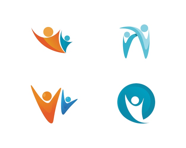 People care success health life logo template icons