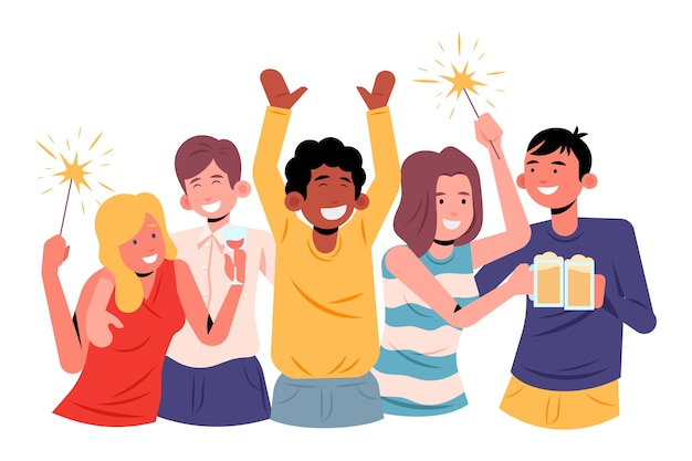 People celebrating together concept