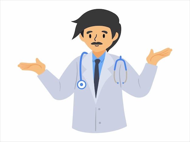 Vector people character doctor wearing uniform