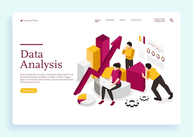 Vector people characters working with data visualization man and woman nalyzing final report