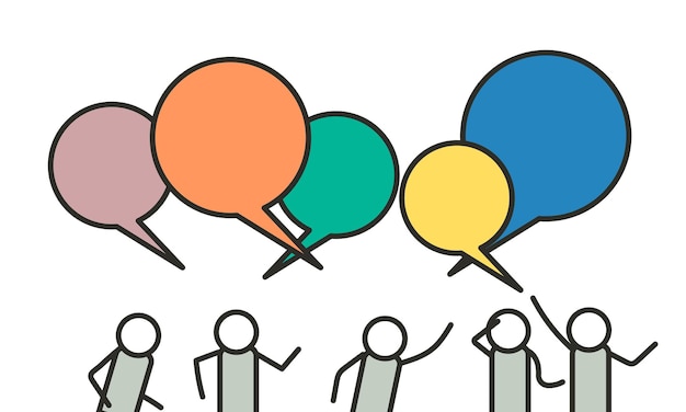 Vector people chat talk dialogue vector communicate illustration teamwork network speech bubble