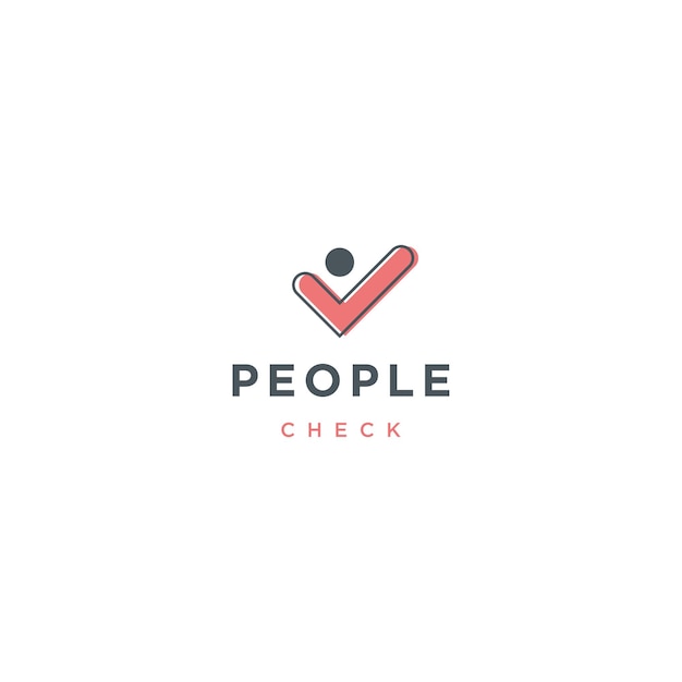 People check logo icon design template