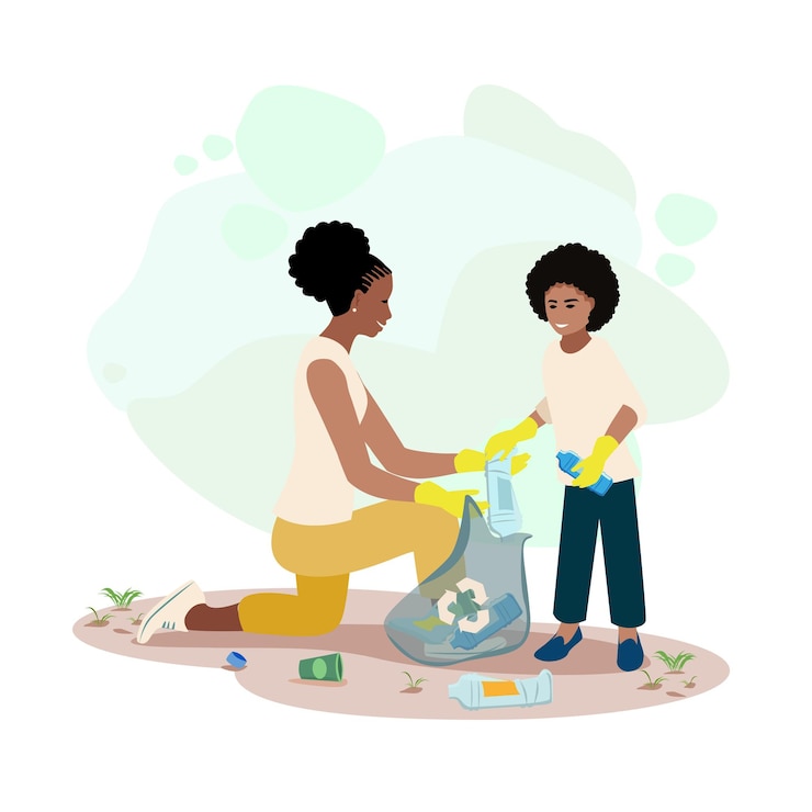 Vector people clean