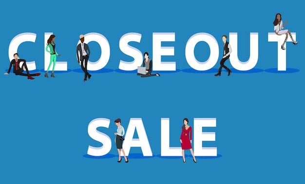 People on Closeout Sale for Web Mobile App Presentations