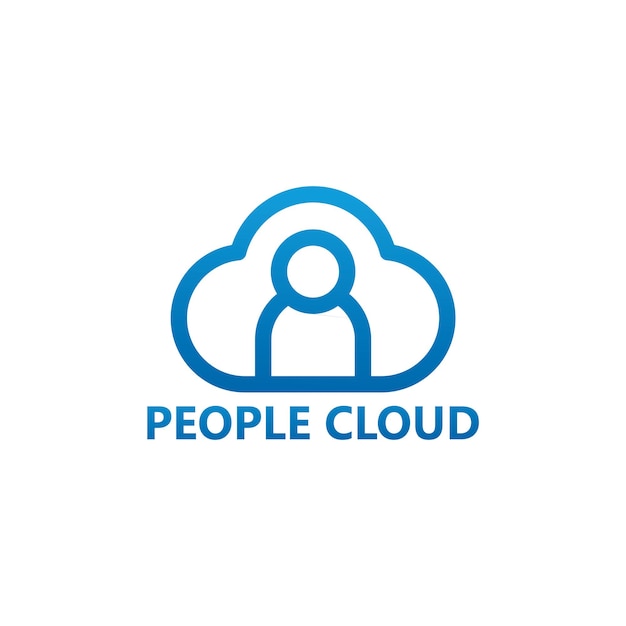 Design del modello di logo della nuvola di persone