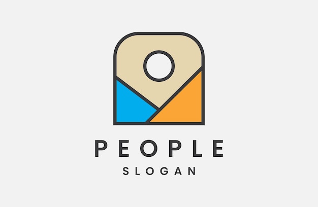 Vector people and color logo symbol icon concept