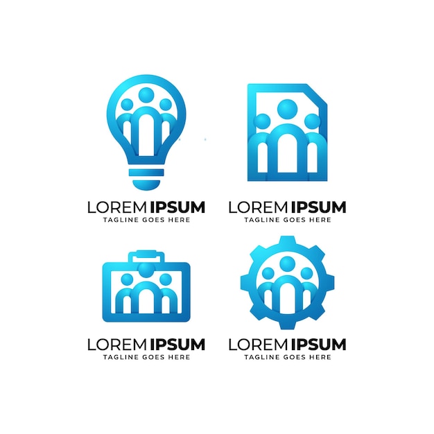 Set di design del logo della comunità di persone