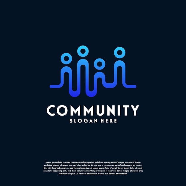 Vector people community logo designs template, people beat logo symbol vector, logo symbol icon