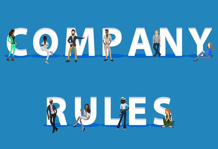 Vector 웹 모바일 앱 프레젠테이션을 위한 people on company 규칙