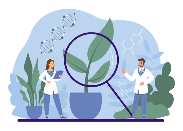 Vettore le persone conducono il concetto di ricerca biologica