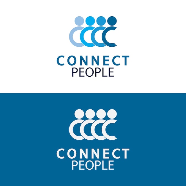 People Connect logo design template connection logo for business