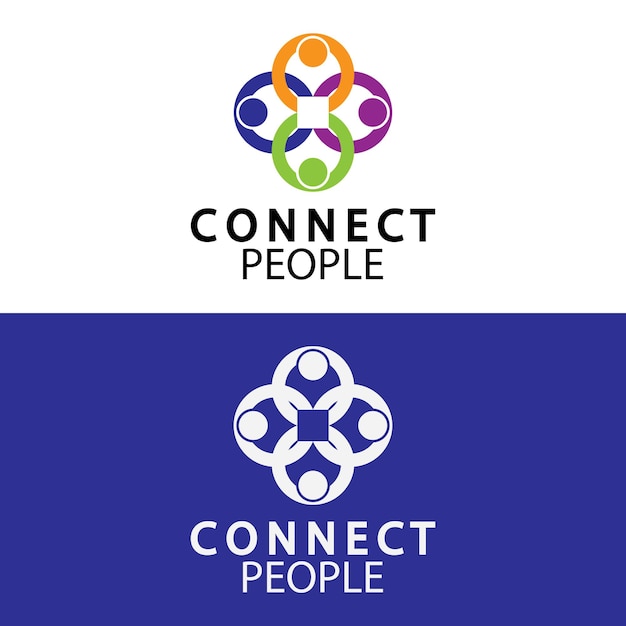 People Connect logo design template connection logo for business