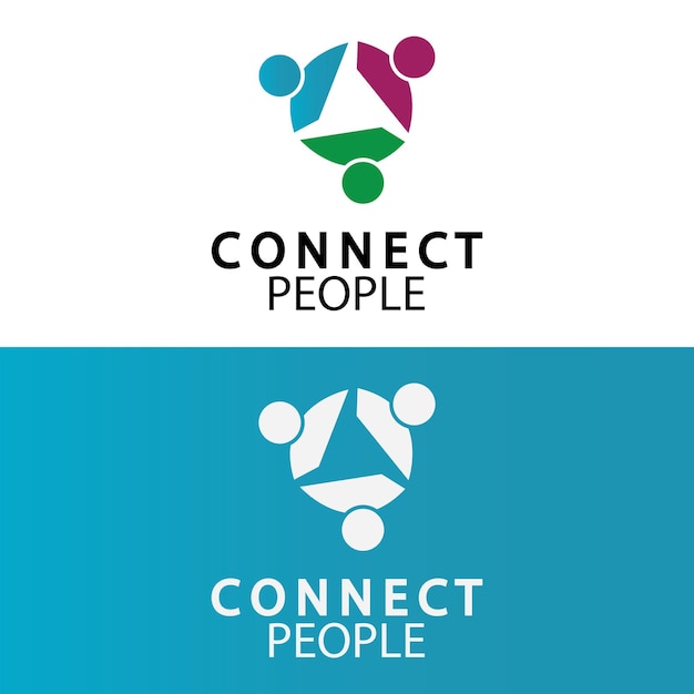 People Connect logo design template connection logo for business