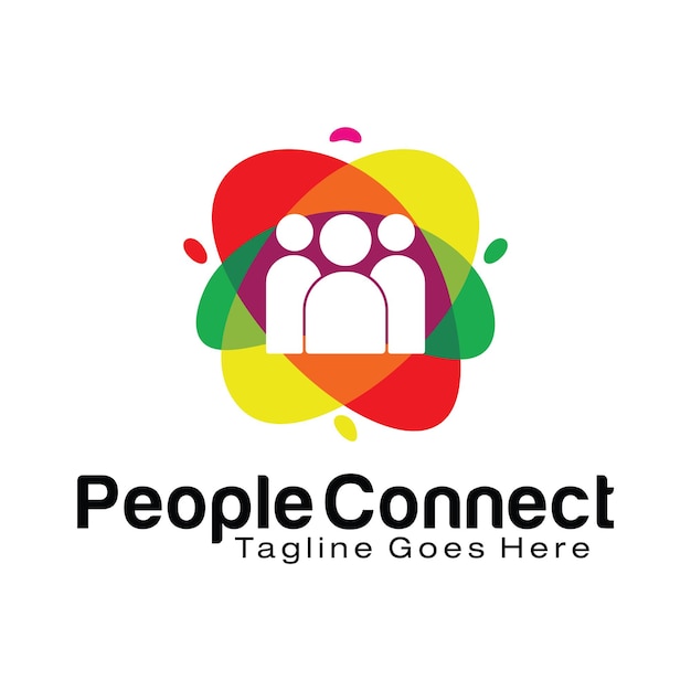 People connect logo design template