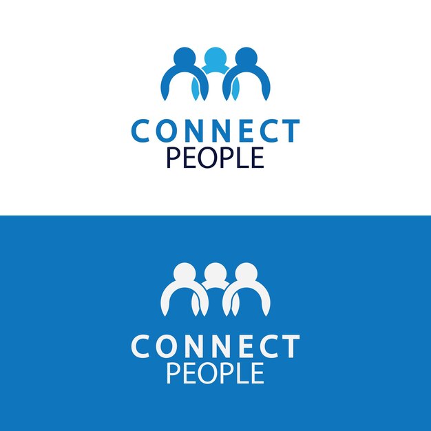 People Connect logo-ontwerpsjabloon verbindingslogo voor bedrijven