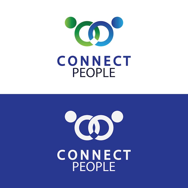 People Connect logo-ontwerpsjabloon verbindingslogo voor bedrijven