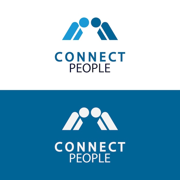 People Connect logo-ontwerpsjabloon verbindingslogo voor bedrijven