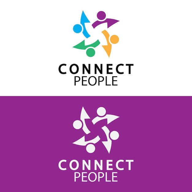 People Connect logo-ontwerpsjabloon verbindingslogo voor bedrijven