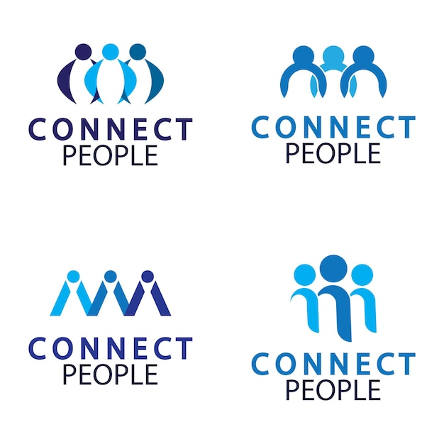 People Connect logo-ontwerpsjabloon verbindingslogo voor bedrijven