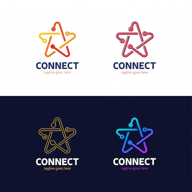 People connect star logotype network idea