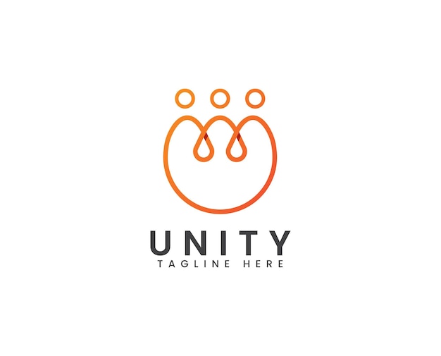 Le persone si connettono insieme all'icona del vettore del logo dell'unità umana