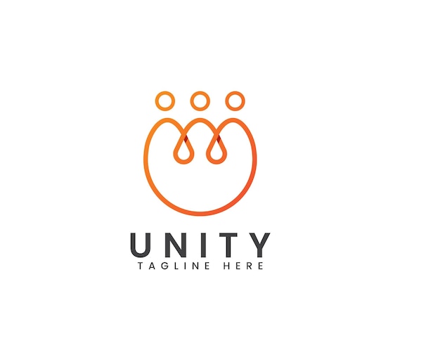 Vector people connect together human unity logo vector icon