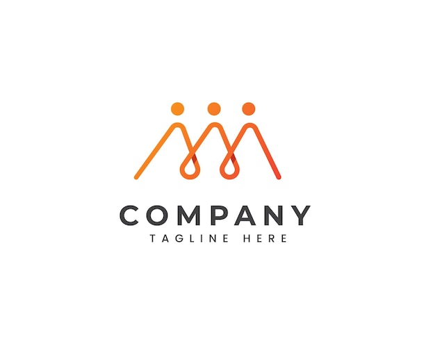 Vector people connect together human unity logo vector icon