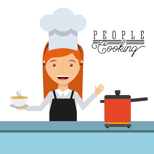 Люди кулинария дизайн, векторные иллюстрации eps10 графика