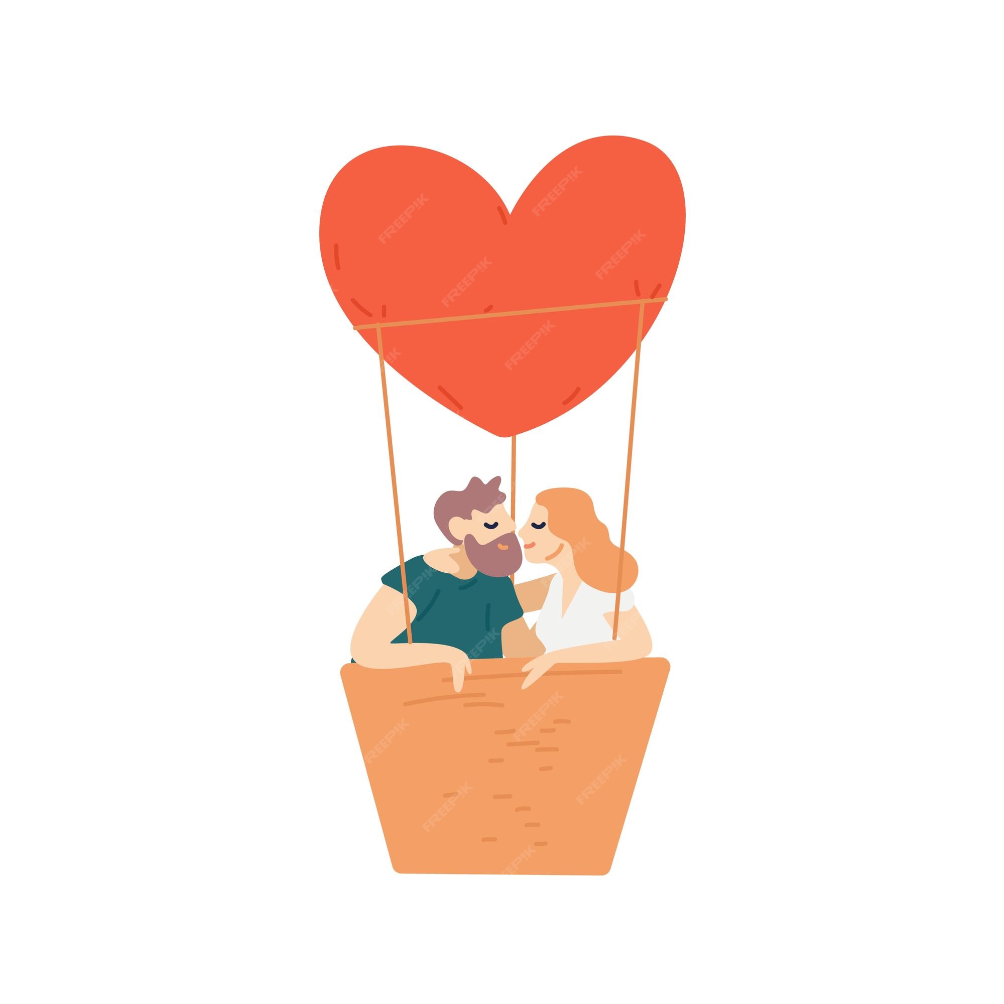Premium Vector | People, couple flying, heart-shaped hot air balloon. man and woman cuddling, kiss, hug. romantic date, relationship concept. scene of love idyl. flat vector cartoon illustration isolated on white. Premium Vector | People, couple flying, heart-shaped hot air balloon. man and woman cuddling, kiss, hug. romantic date, relationship concept. scene of love idyl. flat vector cartoon illustration isolated on white.