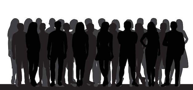 Vector people crowd silhouette design vector isolated