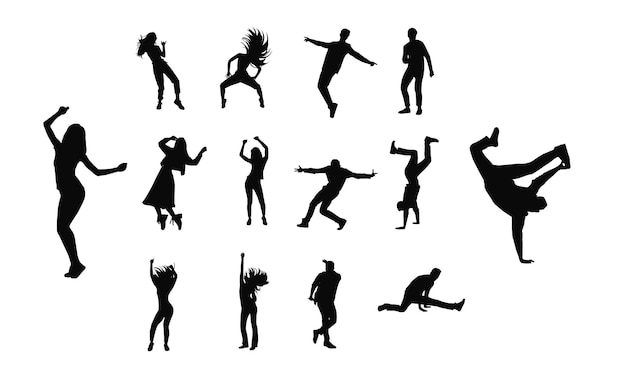 People dancing silhouette