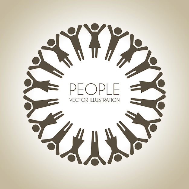 Vector people design over beige background vector illustration