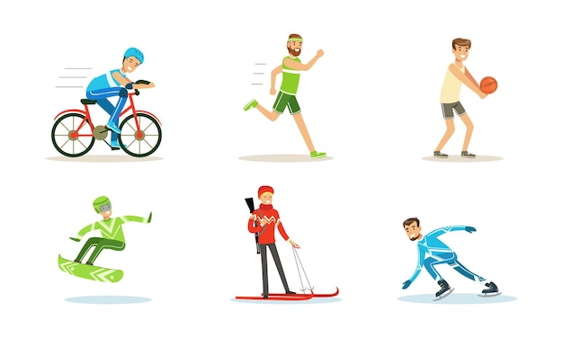 People doing different kinds of sports vector set