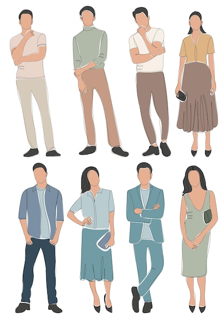 People drawing sketch, vector, isolated