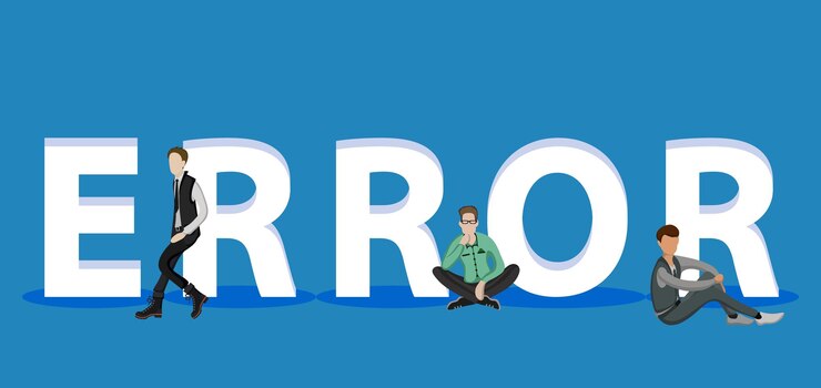 Vector people on error for web mobile app presentations