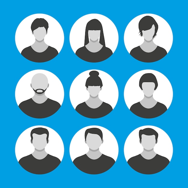 People face, avatar icon, cartoon character