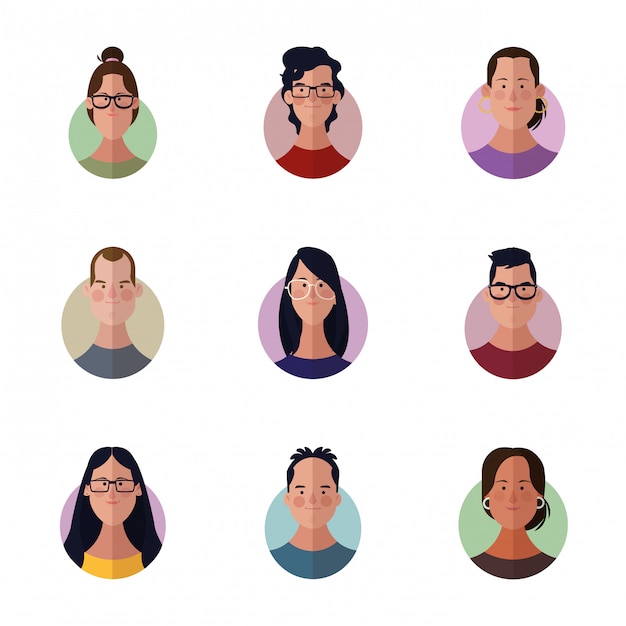 People faces cartoon