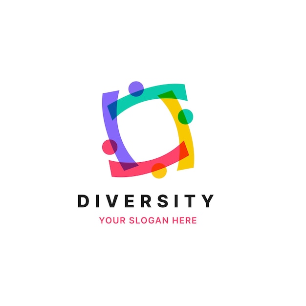 People family diversity colorful logo vector