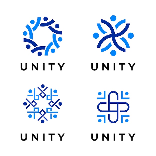 people family logo group, friendship, cooperation icon vector design