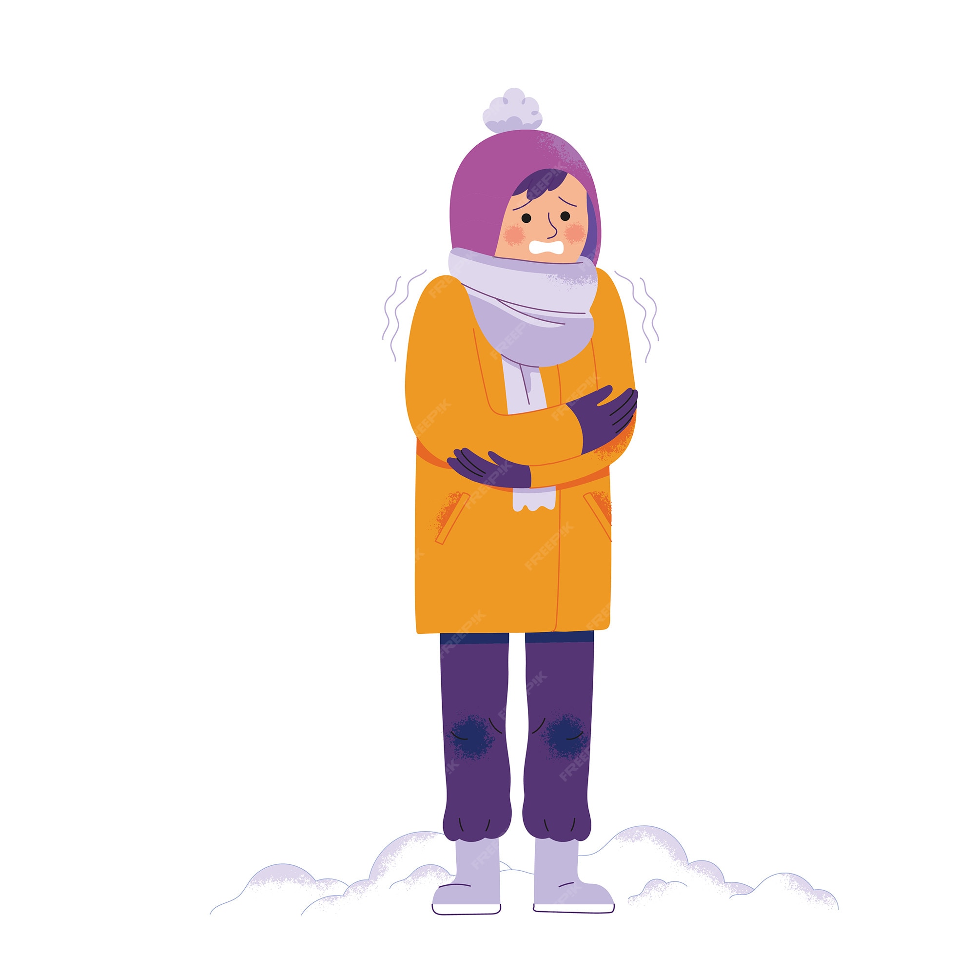 Premium Vector | People feel cold in very cold winters Premium Vector | People feel cold in very cold winters